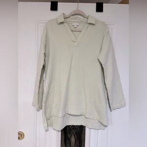 PureJill sage green muslin tunic